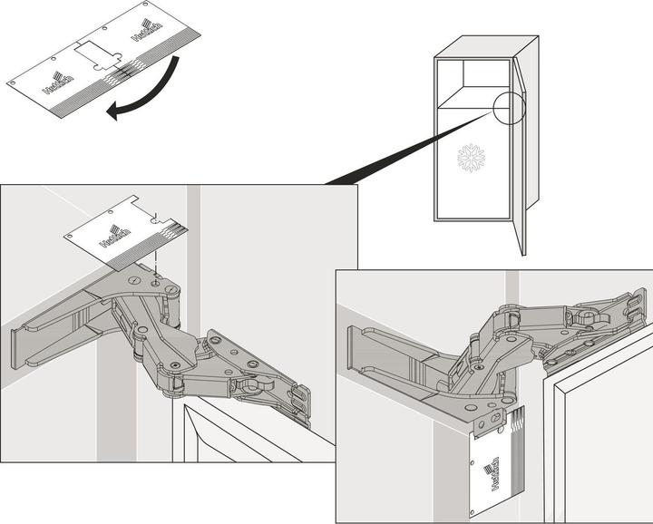 Actual product image Hettich Guide hinge Kamat 115°