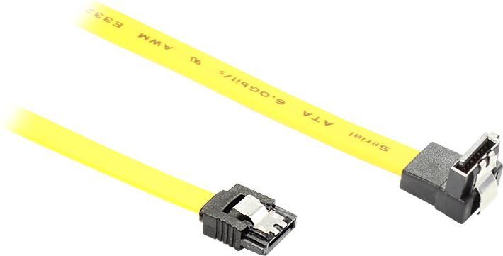 Immagine prodotto Good Connections Cavo di connessione SATA 6 Gb/s con clip in metallo, angolato, 0,50m, giallo, ®
