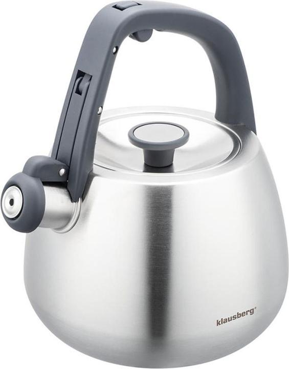 Immagine prodotto Klausberg Edelstahl-Wasserkessel mit schwarzen Griffen, 2,5 l (2.50 l)
