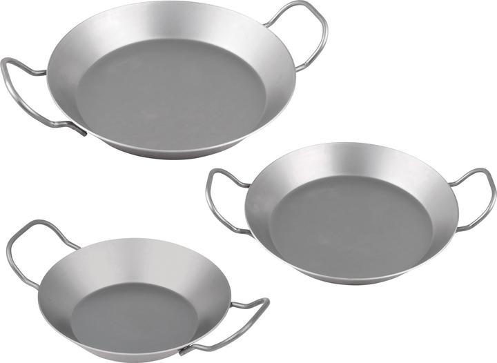 CHG Set di padelle in ferro 3 pezzi. (20 cm, Set di pentole e padelle da cucina, Ferro)