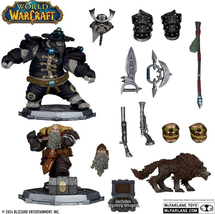 Produktbild McFarlane World of Warcraft PVC Statuen 2er-Pack 1/12 Dwarf Hunter: Beast Master & Pandaren: Monk (Gold Label)