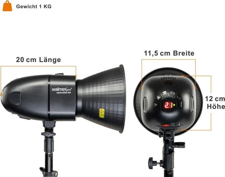 Image du produit Walimex pro Newcomer 300 Flash de studio II (300 W, Set)