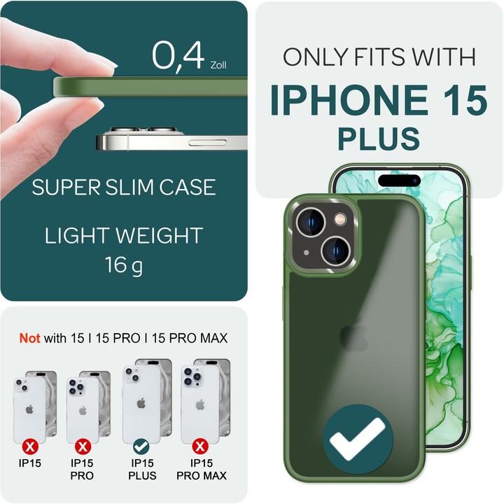 Actual product image Nalia Hybrid Sleeve Matt Transparent Frosted (Apple iPhone 15 Plus)