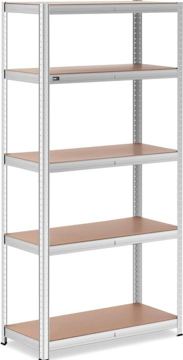 Produktbild MSW Schwerlastregal Metallregal Kellerregal 100 x 50 x 197 cm für 5 x 150 kg grau