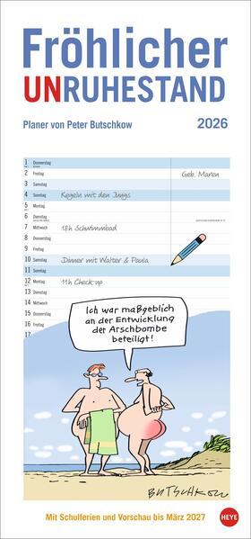 Produktbild Peter Butschkow: Fröhlicher Unruhestand Planer 2026 (21 x 45 cm, Harter Einband, Deutsch)