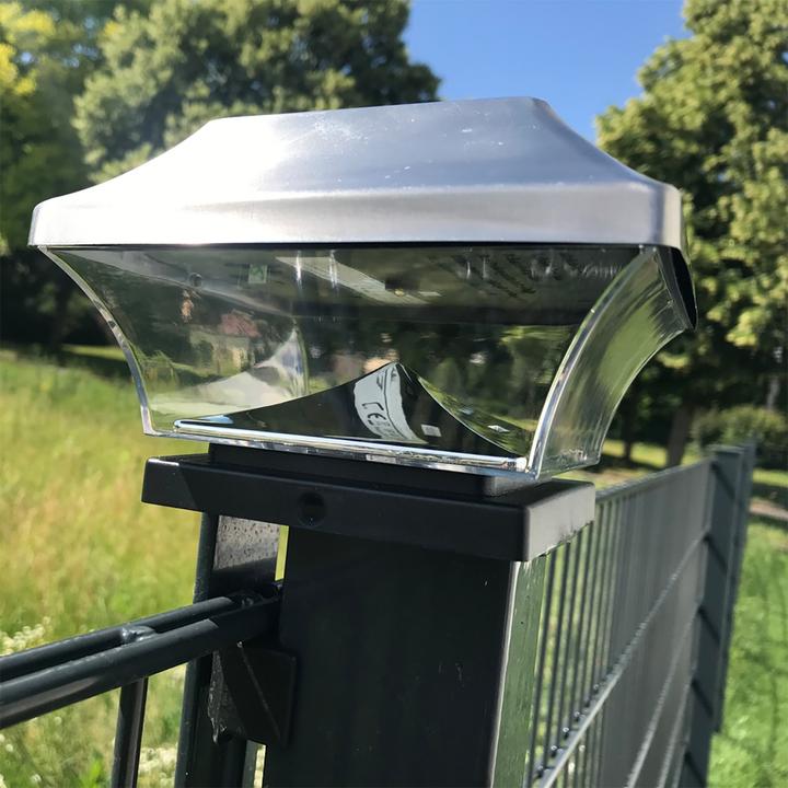 Produktbild EZ Solar Zaunpfostenleuchte Solar, Edelstahl (IP44)