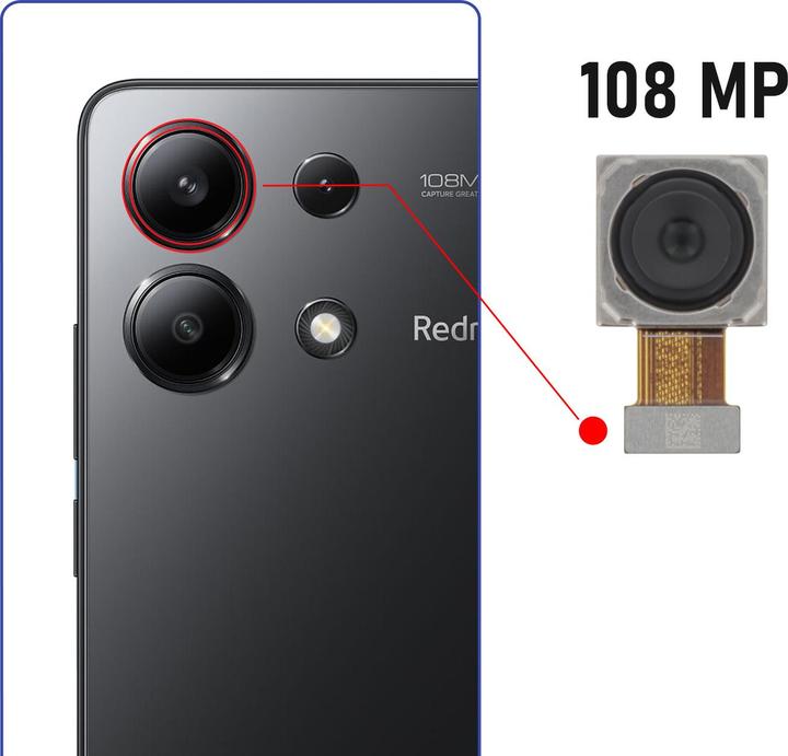 Actual product image Clappio Rear camera spare part (Rechargeable battery, Xiaomi Redmi Note 13)
