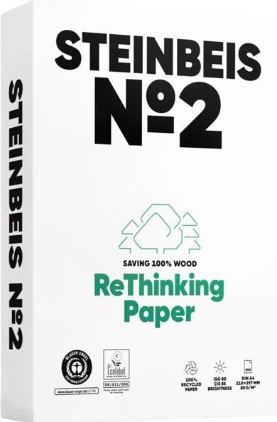 Steinbeis Copy paper No 2 Trend White A4, 80 g/m2, white, pack of 500 sheets (80 g/m², 500 x, A4)