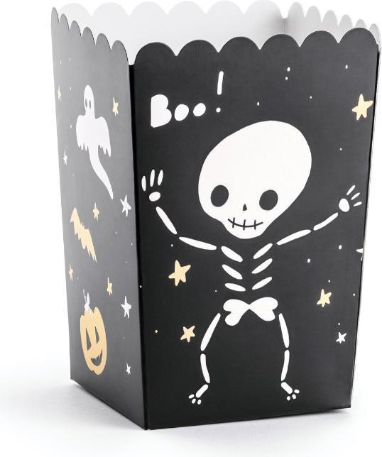 Partydeco Halloween Popcorn Bag Skeleton Motif (6 x)