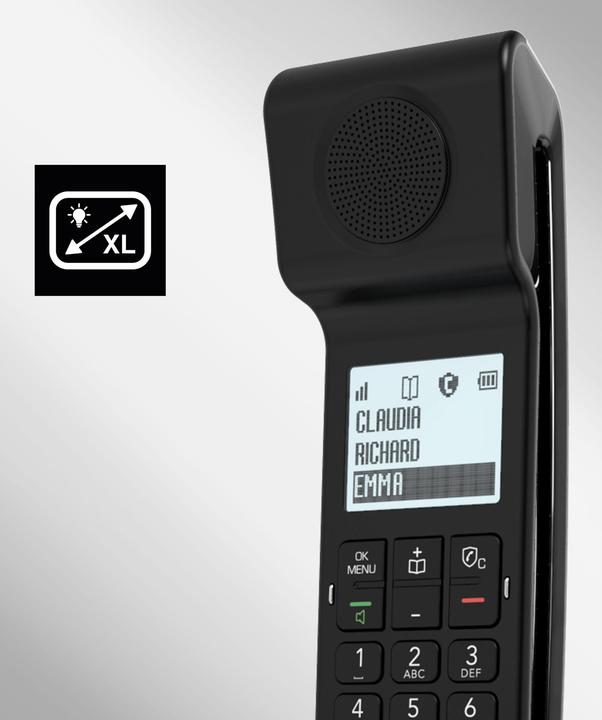 Produktbild Alcatel Epure Iconic schwarz - Einfach zu bedienendes schnurloses DECT-Design-Telefon, mit Freisprec