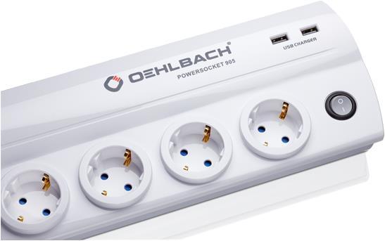 Actual product image Oehlbach Powersocket 905 White - 8-way Schuko power strip