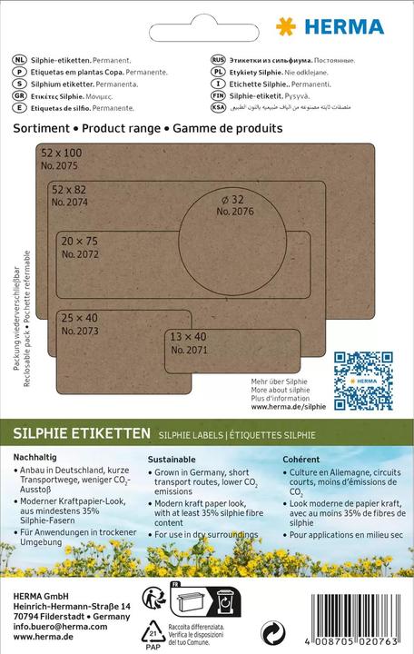 Produktbild HERMA Graspapier Markierungspunkte