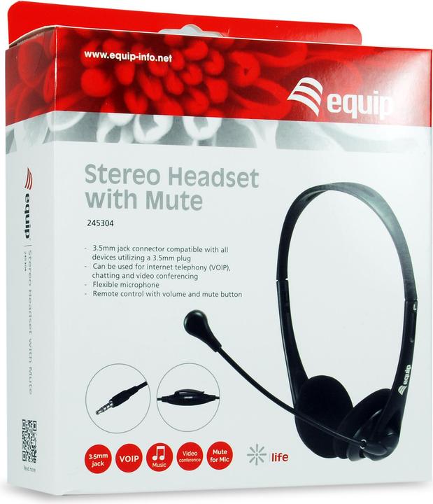 Produktbild equip Stereo-Headset mit Stummschaltung (Kabelgebunden)