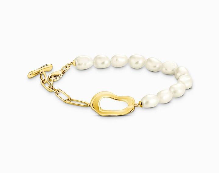 Immagine prodotto Thomas Sabo Perlenarmband Natural Beauty vergoldet (19 cm, Perla coltivata in acqua dolce, Argento 925)