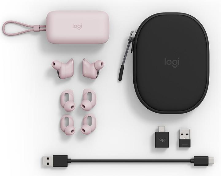 Produktbild Logitech Zone True Wireless - ROSE - EMEA (ANC, 12 h, Kabellos)