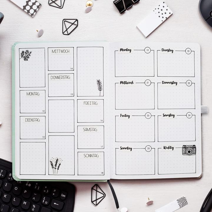 Actual product image Papierdrachen Bullet Journal - (Watercolour) - Notebook A5 dotted (Dotted, Hardcover)