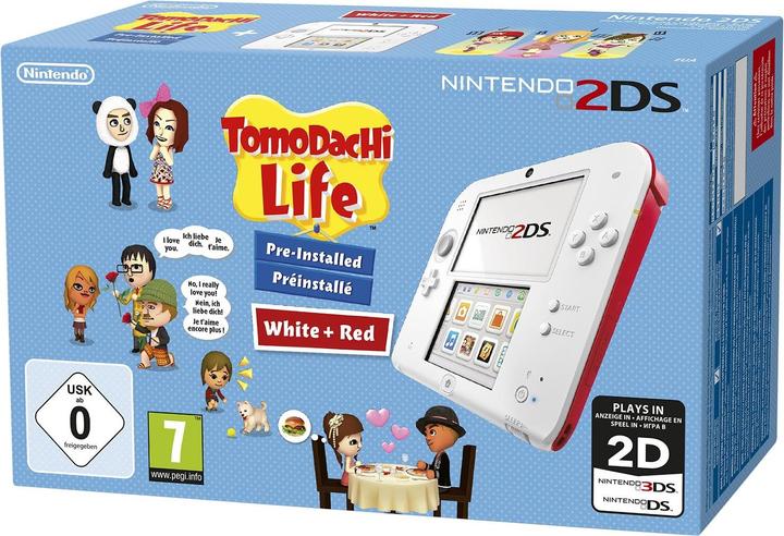 Nintendo 2DS, Bianco, incl. Tomodachi Life