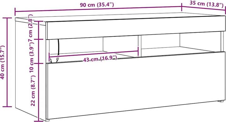 Actual product image VidaXL Alaric (90 x 35 x 40 cm)