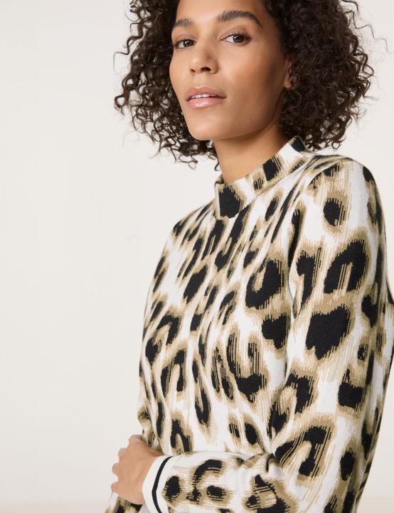 Produktbild Gerry Weber Jacquard Pullover mit Animal-Print Pullover Langarm Rundhals - 63456 (36)