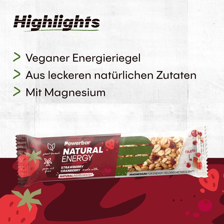 Produktbild Powerbar Natural Energy Cereal (Preiselbeere, Erdbeere, 18 Stk., 720 g)