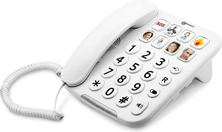 Geemarc PhotoPHONE 110 - Téléphone amplifié avec touches photo - blanc