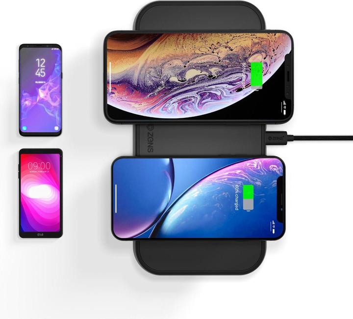 Actual product image Zens Aluminium Dual Fast Wireless Charger 30W USB PD (20 W)