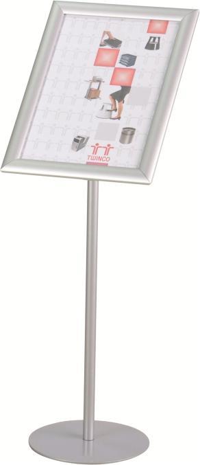 Actual product image Twinco Brochure stand H930xB340mm silver with folding frame DIN A3 (A3)