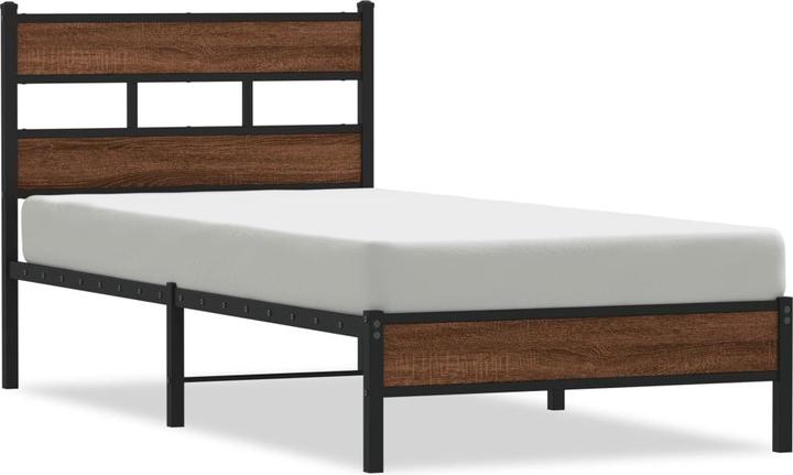 VidaXL Bettgestell Bett Doppelbett ohne Matratze Braun Eichen-Optik 160x200cm (160 x 200 cm)