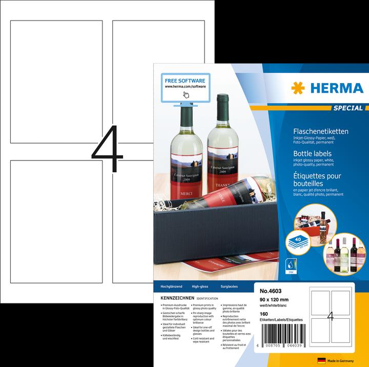Produktbild HERMA Flaschenetiketten A4