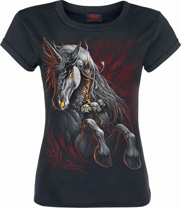 Spiral Infernal Unicorn TShirt Mädchen Kurze Ärmel