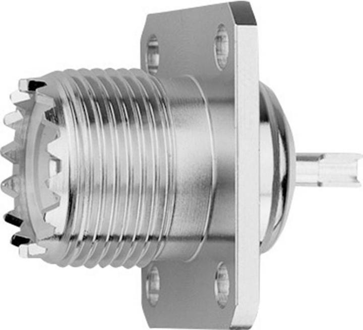 Produktbild Telegärtner UHF-Einbaubuchse mit Flansch Körper aus Messing, Z08, SO-239 (Antennenkabel)