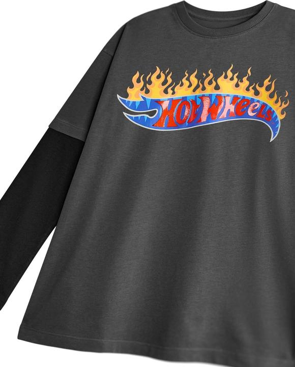Immagine prodotto Hot Wheels Maglietta Logo Fiamma Manica Lunga Ragazzi (128)
