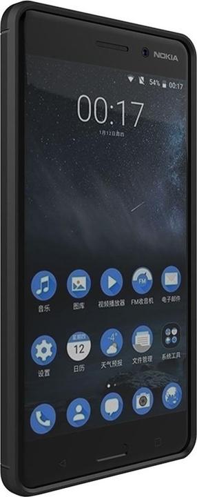 Actual product image König Design Nokia 6 TPU Mobile Case Carbon Fiber Optic Brushed Protective Cover Frame Black (Nokia 6)