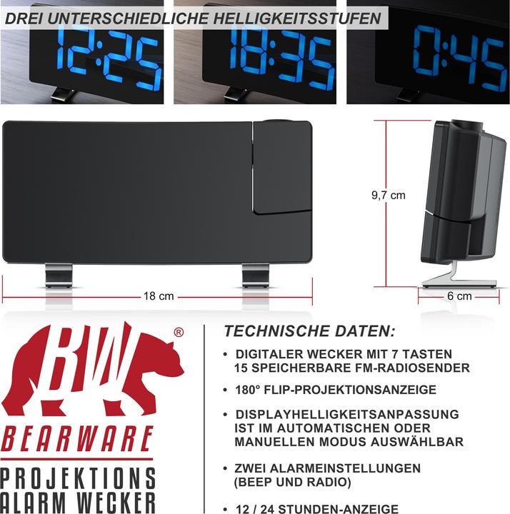 Image du produit Brandson Réveil par projection