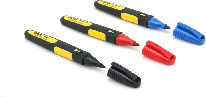 Actual product image Stanley Permanent marker colored fine 3 pack (Black/red/blue, 3 x)