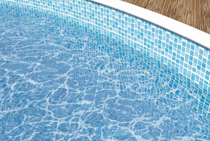 Actual product image Poolomio Oval mosaic pool liner 730 x 370 x 120 cm | 0.3 mm