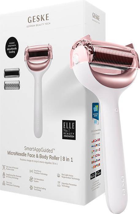 Actual product image Konjac Sponge Roller do mezoterapii igłowej twarzy i ciała 8w1 Geske z Aplikacja (starlight)