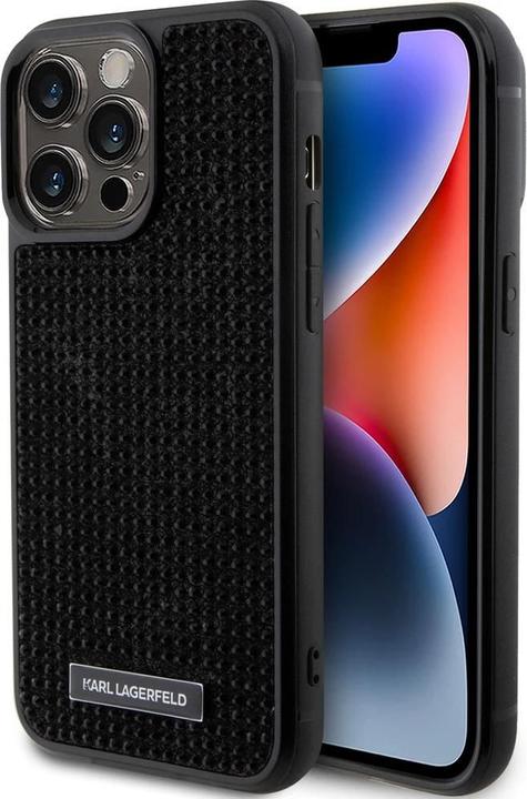 Image du produit Karl Lagerfeld KLHCP15XHDSPLK iPhone 15 Pro Max 6.7" czarny/black hardcase Rhinestone Logo Metal Pla (Apple iPhone 15 Pro Max)