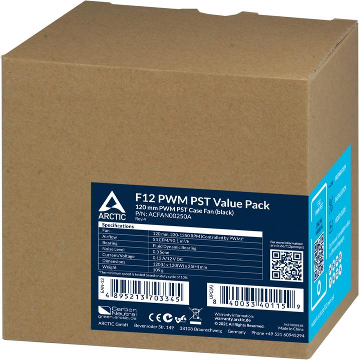 Produktbild Arctic F12 PWM PST Value Pack (120 mm, 5 x)