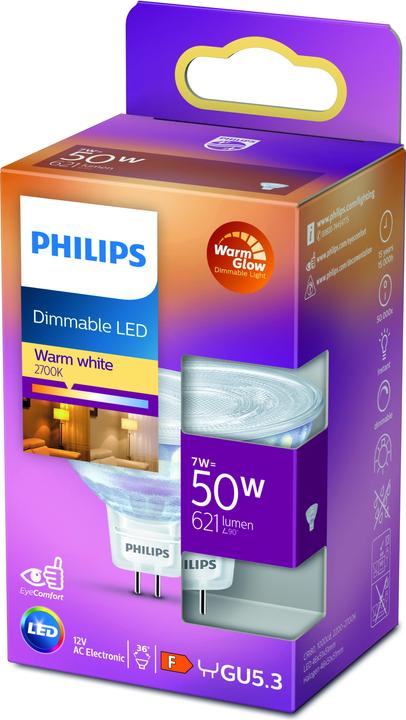Image du produit Philips Lampe (GU5.3, 7 W, 621 lm, 1 x, F)