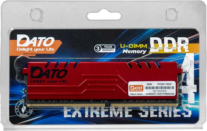 Immagine prodotto Dato - Computer Memory Extreme Series (EA8GB4DU32) - for Desktop, Gaming RAM, 8GB, 3200MHz - Black (3200 MHz, DDR4-RAM)