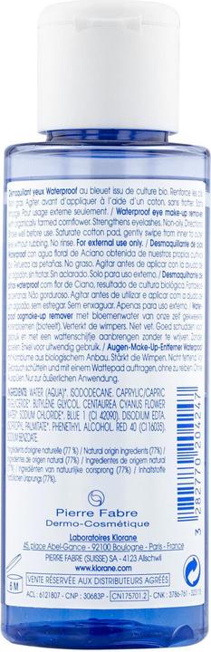 Actual product image Klorane Waterproof make-up remover with organic cornflower (Make-up remover, 100 ml)