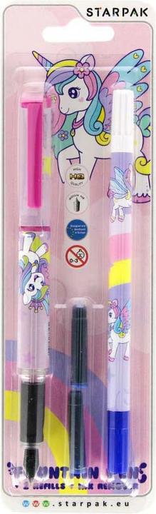 Image du produit Starpak Stylo plume avec 2 mines de rechange et effaceur d'encre Licorne