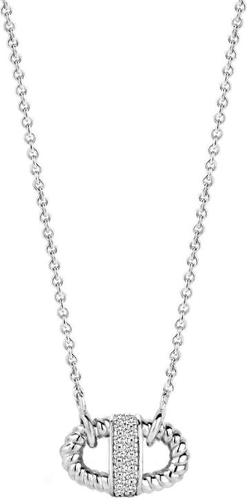 Ti Sento Milano Collier mit Seildesign und Zirkonia 3910ZI/42 (925 Sterling Silber, 48 cm)