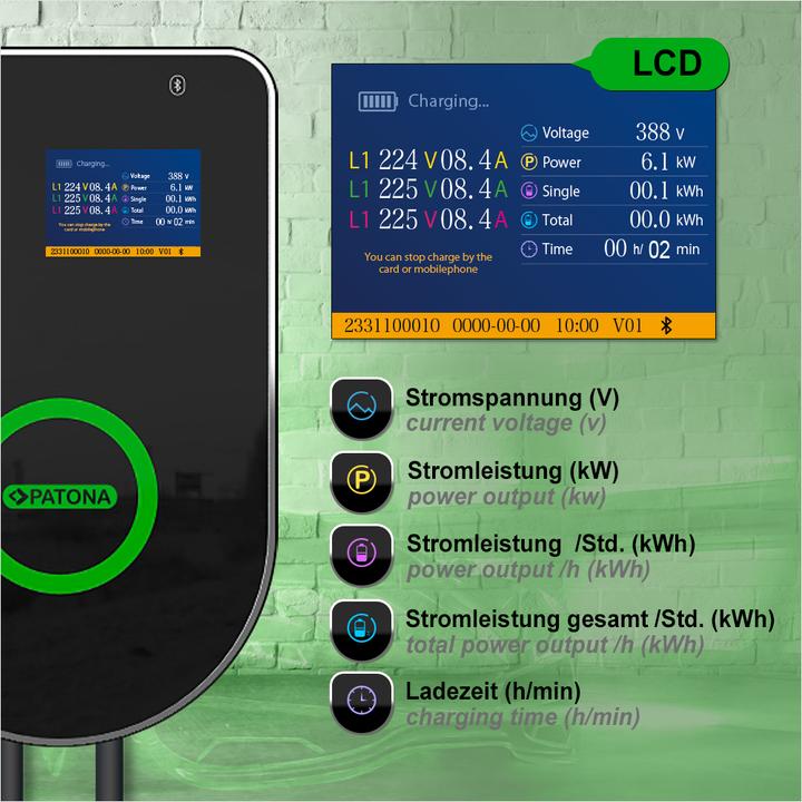 Immagine prodotto Patona App Premium Wallbox WB1-11 (Tipo 2, 11 kW, 16 A)