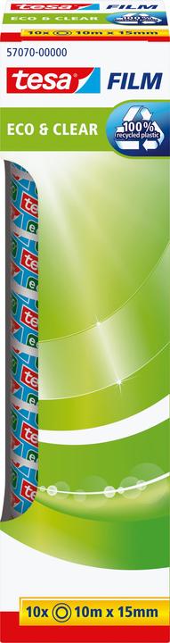 Actual product image tesa 10x tesafilm ECO & CLEAR, solvent-free and ageing-resistant (15 mm)