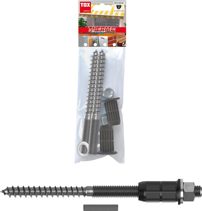Actual product image Tox Heavy-duty mounting system Thermo Proof Wood M12x190/80 (2 pcs.) (2 pcs.)