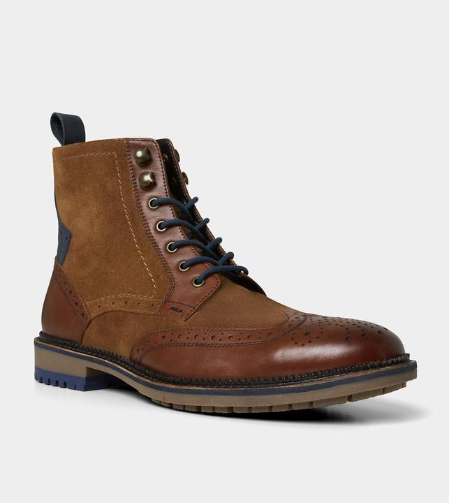 Image du produit Joe Browns Bottes de cheville en daim et cuir mélangés Tan Brogue (41)