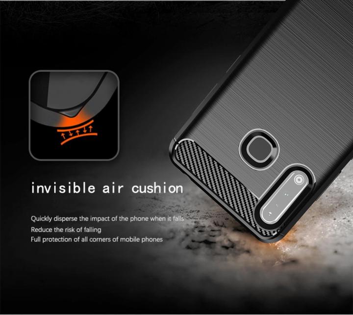 Actual product image Cadorabo TPU Ultra Slim carbon stainless steel Combi Cover (Samsung Galaxy A70e)