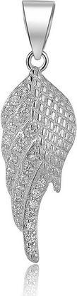 Beneto Silver pendant with zircons Angel wing AGH594 (L)